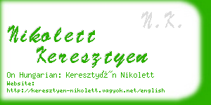 nikolett keresztyen business card